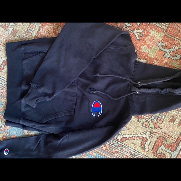navy blue champion hoodie - Picture 1 of 1